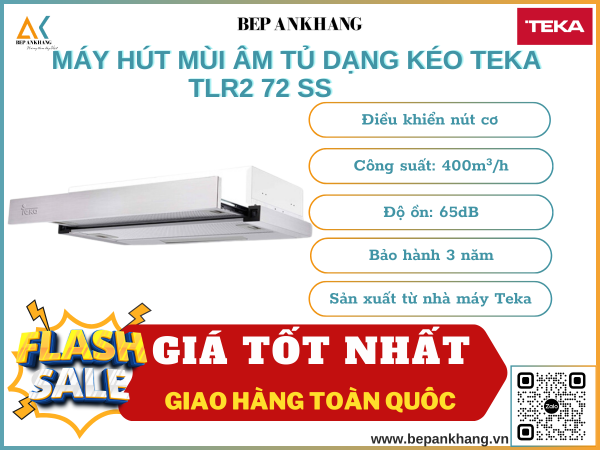 Máy hút mùi âm tủ dạng kéo Teka TLR2 72 SS  - Sản xuất tại nhà máy Teka     